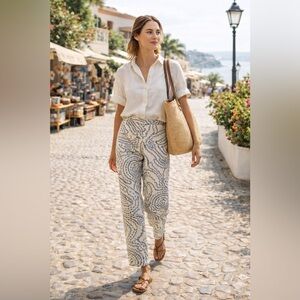 Talbots Embroidered Linen Blend Pants | Coastal Resort · Boho Summer